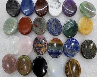 Natural Crystal Worry Stone: Healing Palm Stone for Stress Relief