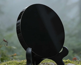 Obsidian Scrying Mirror | Witch Gazing Mirror | Ritual Divination & Crystal Magic