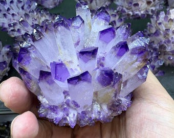 Raw Amethyst Crystal Cluster: Purple Quartz Geode, Spiritual Healing Stone