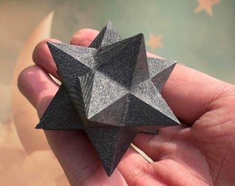 Shungite naturelle Merkaba | Pierre de protection géométrique sacrée | Cristal d'énergie d'ancrage