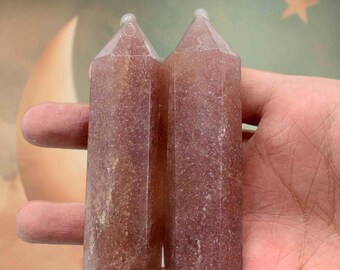 Tour de quartz fraise | Cristal de guérison d'amour | Pierre de manifestation et d'énergie