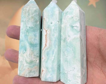 Natural Blue Aragonite Tower 6–8cm | Soothing Healing Crystal | Calm Energy Stone