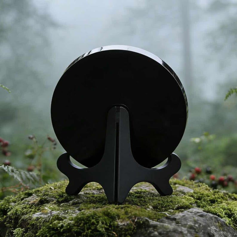 Obsidian Scrying Mirror | Witch Gazing Mirror | Ritual Divination & Crystal Magic image 5