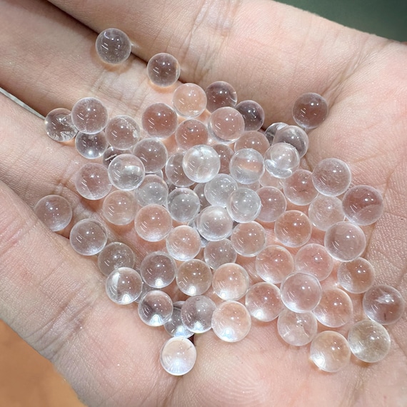 10 Natural Clear Quartz Beads, Crystal Spheres (5-6mm)