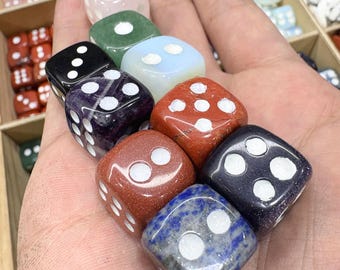 Hand Carved Crystal Dice – Natural Stone D6 for RPG Gaming