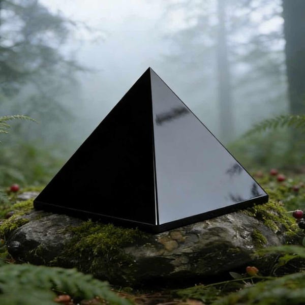 Natural Black Obsidian Pyramid | Obsidian Crystal Pyramid | Polished Energy Stone | Protection Healing Crystal Decor