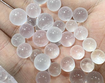 Rose Quartz Crystal Spheres: Natural Gemstone Beads (7-8mm, 10pcs)