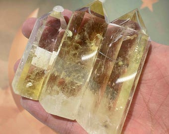 Natural Citrine Crystal Tower | 6–8cm Healing Stone for Wealth, Joy & Positive Energy