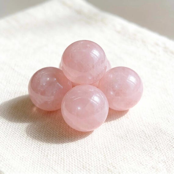 Natural Rose Quartz Sphere, Pink Crystal Ball, Stone of Unconditional Love, Heart Chakra Healing, Romantic Decor, Spiritual Gift for Her