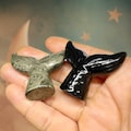 1.5‘’Hand Carved Crystal Mermaid Tail | Whale Tail Gemstone Carving | Ocean Energy Healing Decor Gift