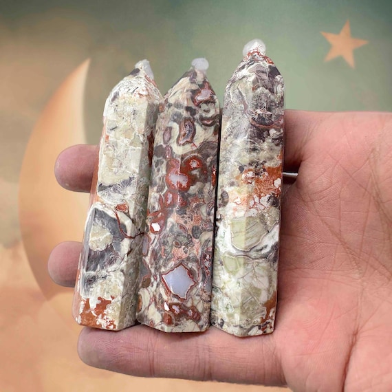 Natural Money Agate Tower | 7–9cm Healing Crystal | Wealth, Luck & Prosperity Energy