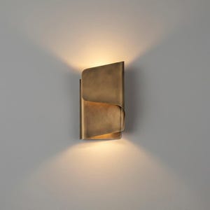 Handmade Folded Brass Wall Sconce - Modern Geometric Accent Light