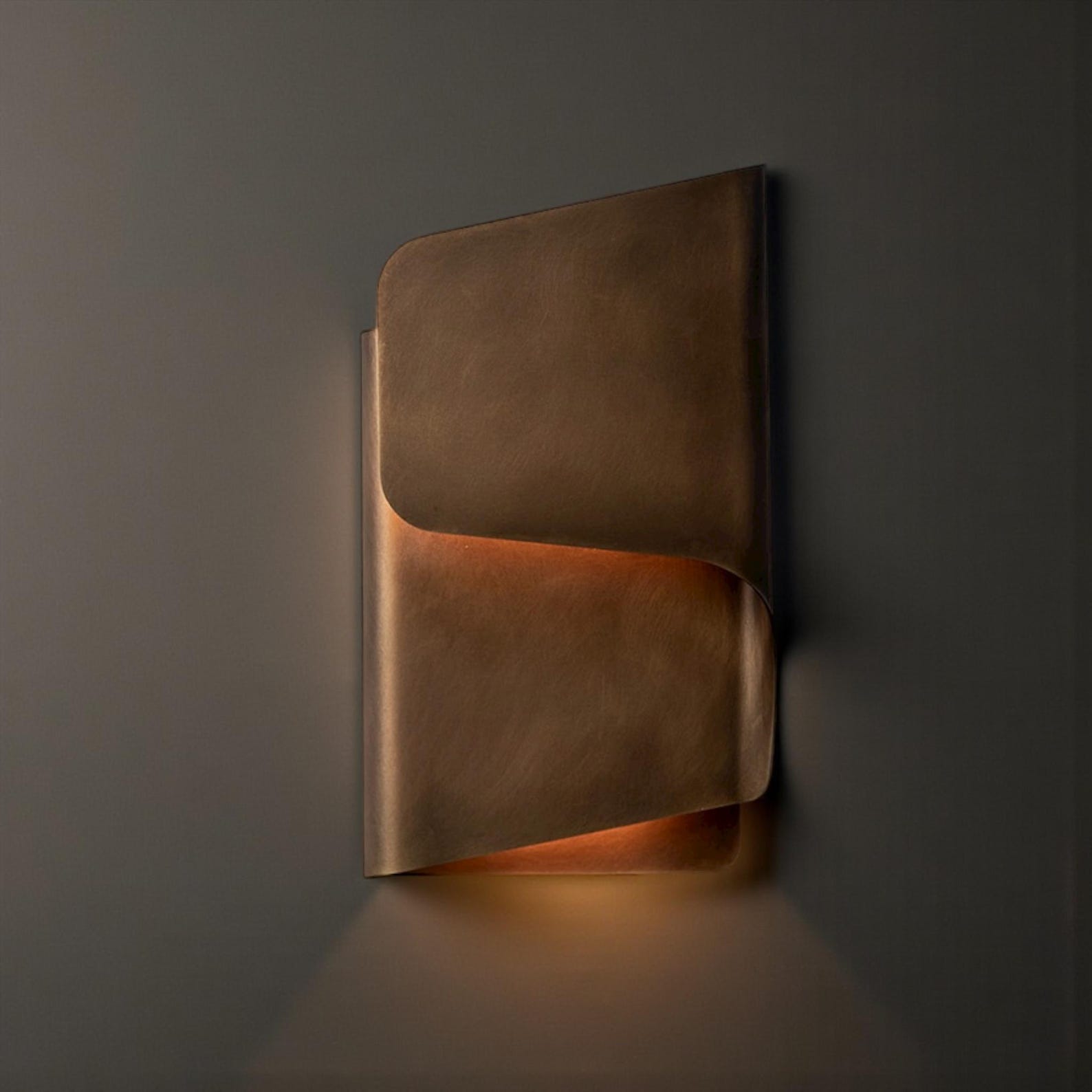 Modern Brass Wall Sconce | Folded Metal Wall Light | Minimalist Home ...