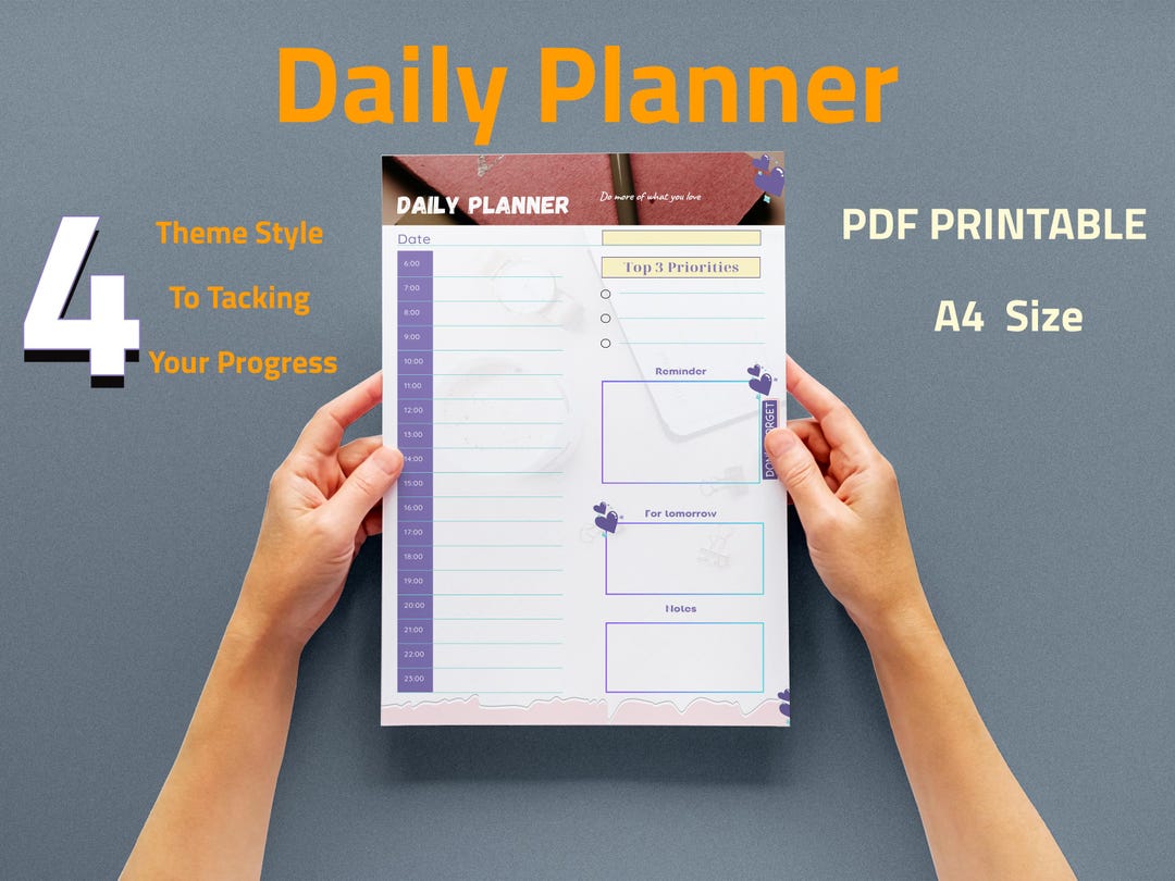 Minimalist Daily Planner | 4 Aesthetic Themes | Printable PDF | Undated ...