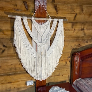 Extra Large Macramé Wall Hanging – Boho Wall Art, Handmade Fiber Tapestry, Natural Cotton Wall Decor, Braided Macramé, Rustic Home Decor