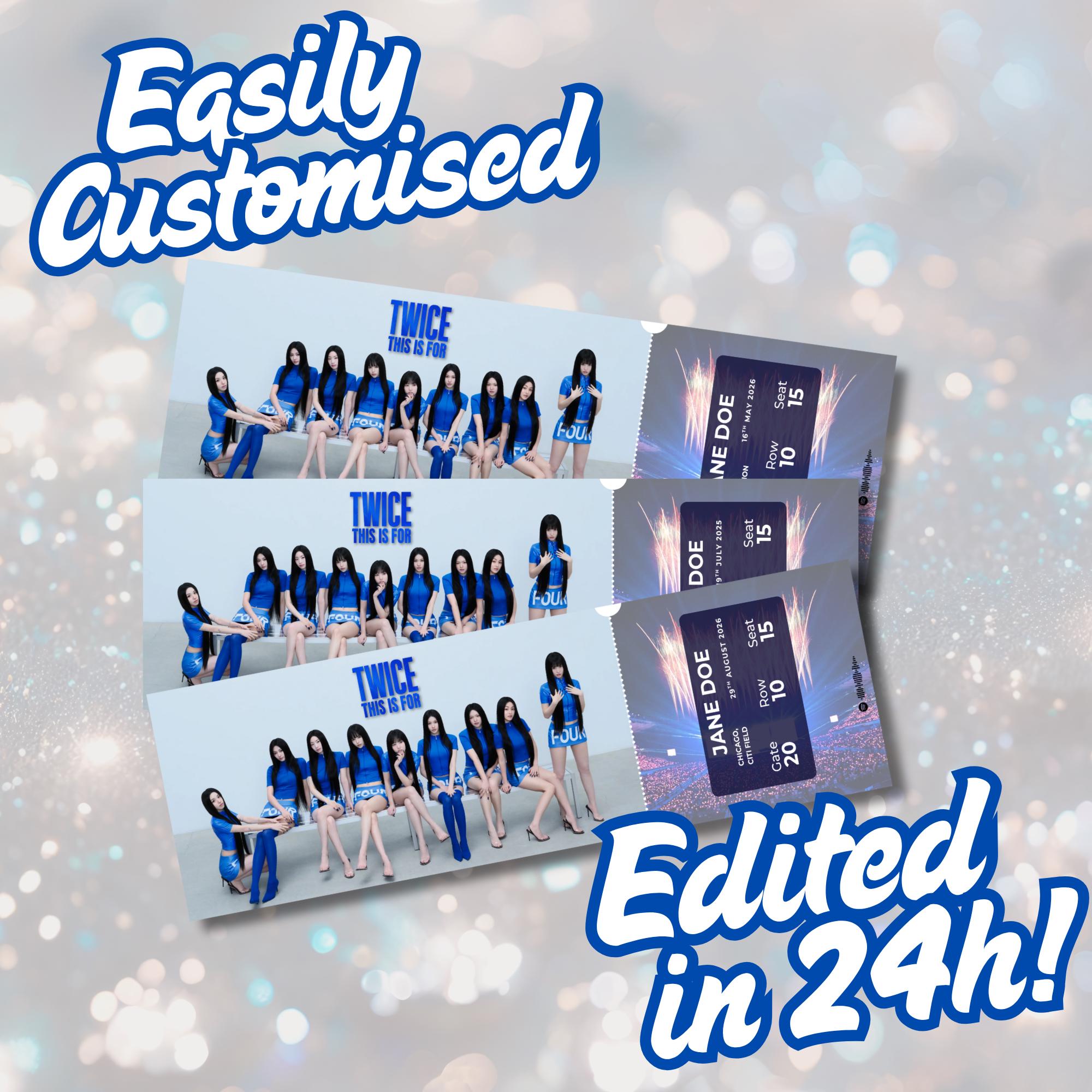 Twice This is for Tour Custom Printable Concert Ticket, Concert