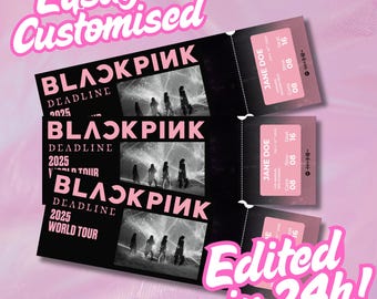 BLACK PINKLIVEチケット Blackpink Deadline Custom Printable Concert Ticket, Concert Ticket