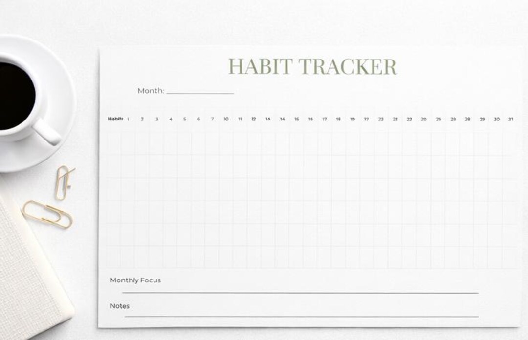 Minimalist Habit Tracker Printable A4 Landscape PDF - Etsy