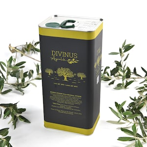 Azeite de Oliva Extra Virgem Divinus Lata de 5L Prensado a Frio Colheita Precoce Qualidade Turca Premium