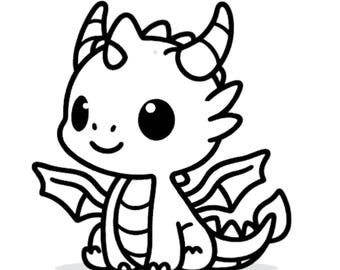 50 Dragon Coloring Pages to Print – Coloring Pages for Adults and Children – Downloadable Fantasy Coloring Book (ZIP)