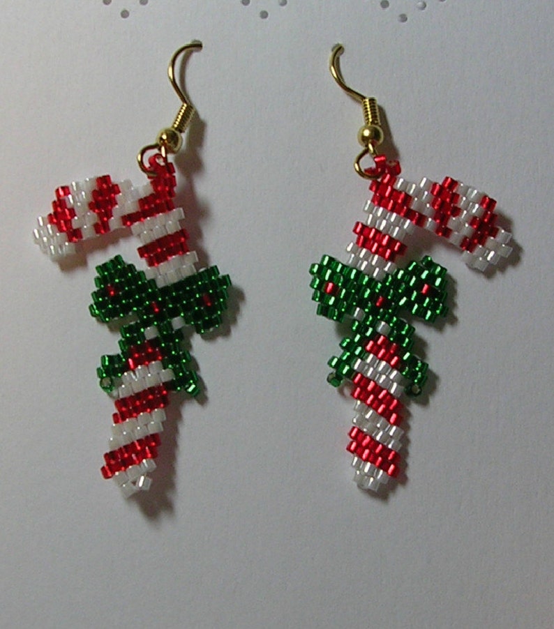 Candy Cane Earrings Etsy