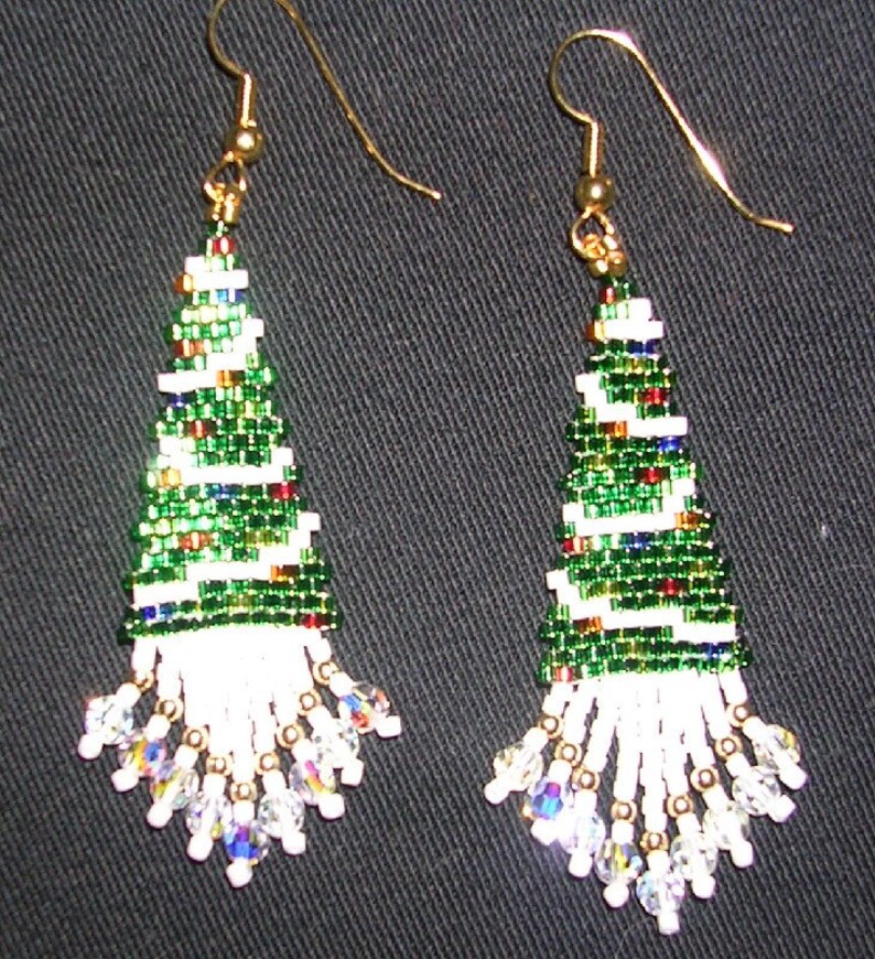 Christmas Tree Earrings Etsy