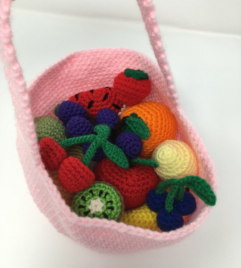 Crochet Basket of Fruit Made to Order Etsy