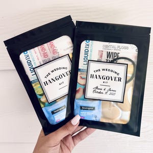 Personalized Wedding Hangover Kit: Bridal Party Recovery - &#39;Oui Bit Hungover&#39;