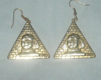 Brass Pyramid Earrings