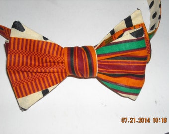 Kente African Fabric Self Tie Bow Tie