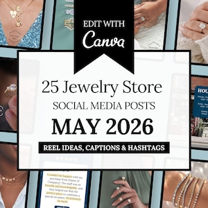 Kit de contenido para redes sociales de joyería: 25 plantillas de Canva para joyeros (descarga digital)