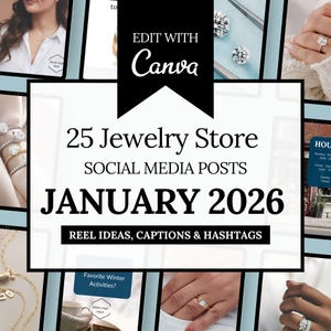Kit de contenido para redes sociales de joyería: 25 plantillas de Canva para joyeros (descarga digital)