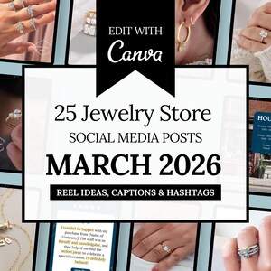 Kit de contenido para redes sociales de joyería: 25 plantillas de Canva para joyeros (descarga digital)