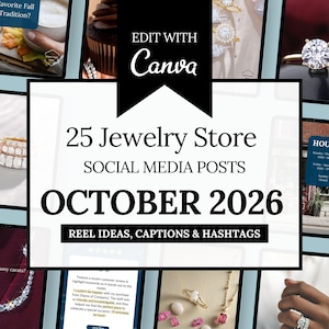 Kit de redes sociales para joyería: Más de 25 plantillas de Canva para joyerías (octubre)