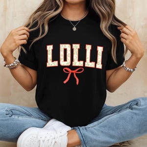 Lolli Shirt Comfort Colors, Gift for Lolli, Floral Toile Tshirt for Grandma Announcement Gift, Lolli T Shirt, Mothers Day Gift for Grandma