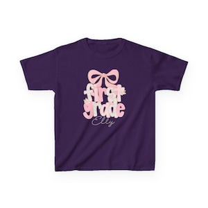 Custom Kids Name Back To School First Grade Shirt, Personalized Preppy 1st Grade Shirt for Girls, Elementary First Day Of School Outfit