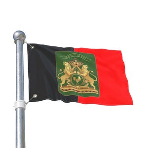 Haiti Black et Red Flag  Royal Haitian Double-Sided Flag with Coat of Arms  Cultural Pride Flag - Outdoor et  Indoor Display
