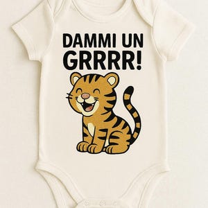 Personalized Baby Bodysuit with Name – Give Me a GRRR – Cute Tiger – Baby Girl or Boy Bodysuit – Birth or Baby Shower Gift Idea