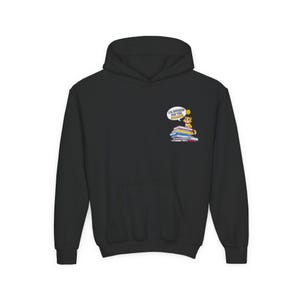 Cozy Cat Lover Youth Hoodie: Bookworm Gift, Customizable