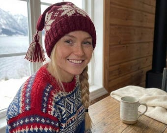Norwegian Snowflake Hat Knitting Pattern | Beginner Friendly Beanie PDF