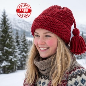 Norwegian Red Ice Out Hat Beanie Knitting Pattern PDF – Beginner-Friendly Melt Design, Instant Download