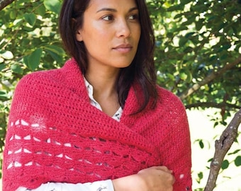 Crochet Triangle Shawl Pattern PDF | Instant Download for Lacy Shell-Edged Shawl Tutorial