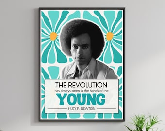 Huey P. Newton-citaatposter: Black Panther Party, burgerrechten (digitale download)