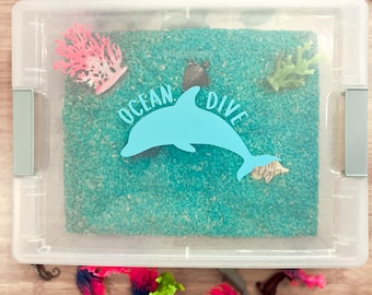 Sensorische duikset oceaan | Zintuiglijke montessoribak met zeedieren | Fijne motoriek en voorschoolse activiteiten voor peuters