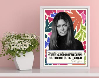 Gloria Steinem Quote Art Print: feministisch muurdecor (digitale download)