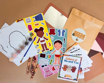 Colors of Me and You-minikit | Op Montessori geïnspireerde activiteitendoos identiteit en diversiteit | Leerpakket voor kleuters en peuters