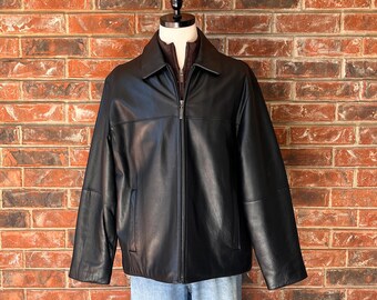 ジャケット・アウター Claiborne 00s Zip-Up Jacket Black L Claiborne Black Poly-Tech Jacket Men's Size Small EUC Free