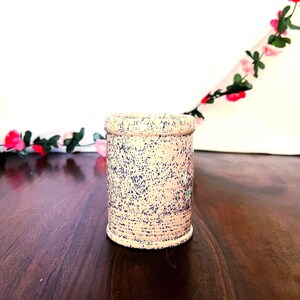 Vintage Pink and Blue Speckled Pottery Cup | Hand-Thrown Ceramic Tumbler | Y2K Pottery