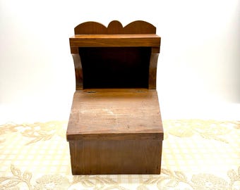 Wood Recipe Box With Easel Stand Top - Wood Index Card File Box