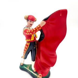 Vintage Atlantic Mold Matador Bullfighter Figurine - Hand-Painted Spanish Decor - Mid-Century Collectible